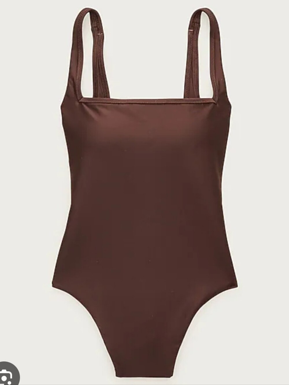 J. Crew Chocolate Brown Square-Neck One-Piece Swimsuit Size 6 New(stains)